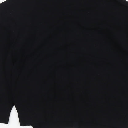 Cable & Gauge Womens Black Round Neck Viscose Cardigan Jumper Size S