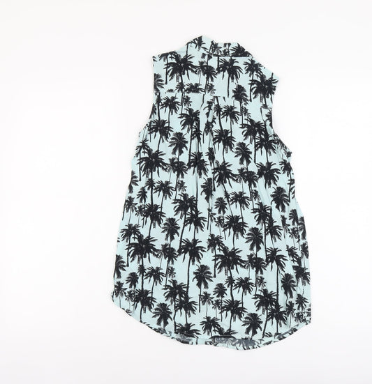 Womens UK Size 4 H&M Blue Basic Button-Up