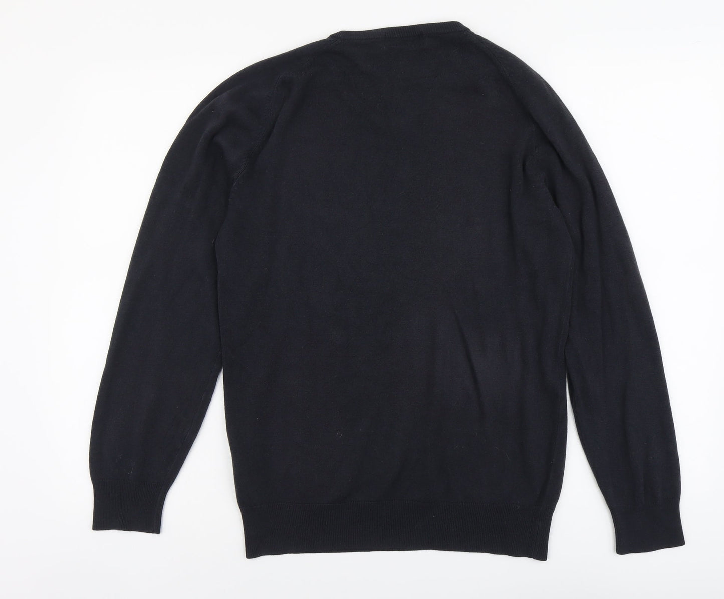 Blue Harbour Mens Beige V-Neck Acrylic Pullover Jumper Size S Long Sleeve