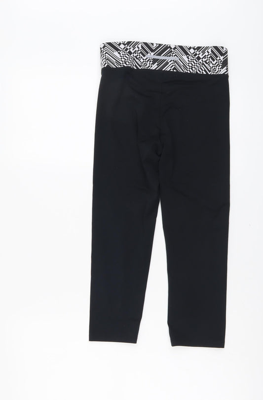 F&F Womens Black Polyester Compression Leggings Size 6 L20 in Regular Pullover