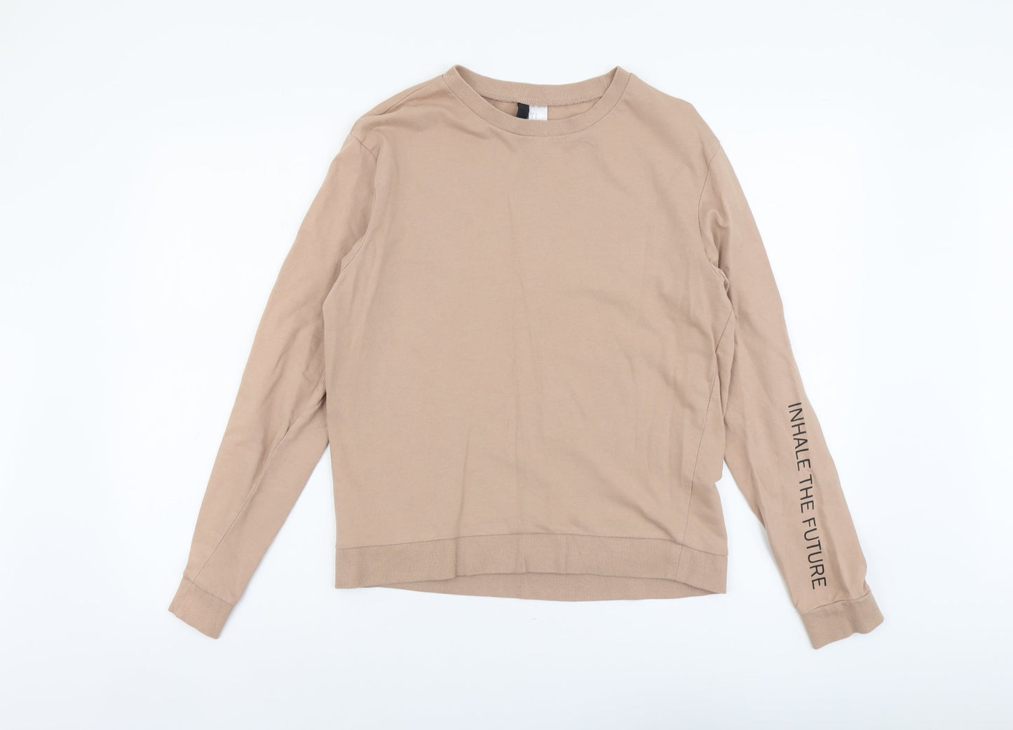 H&M Womens Beige Cotton Pullover Sweatshirt Size M Pullover