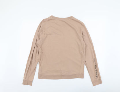 H&M Womens Beige Cotton Pullover Sweatshirt Size M Pullover