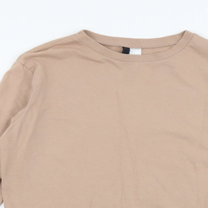H&M Womens Beige Cotton Pullover Sweatshirt Size M Pullover