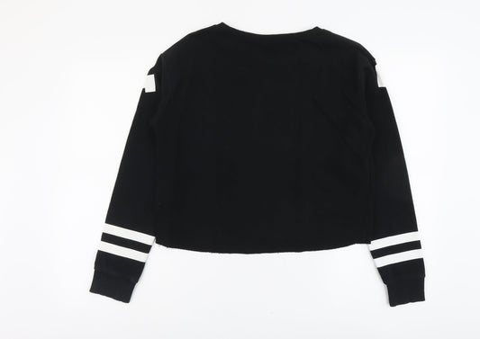 H&M Womens Black Cotton Pullover Sweatshirt Size S Pullover - Brooklyn