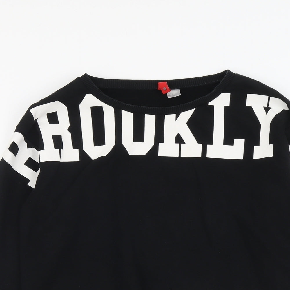 H&M Womens Black Cotton Pullover Sweatshirt Size S Pullover - Brooklyn