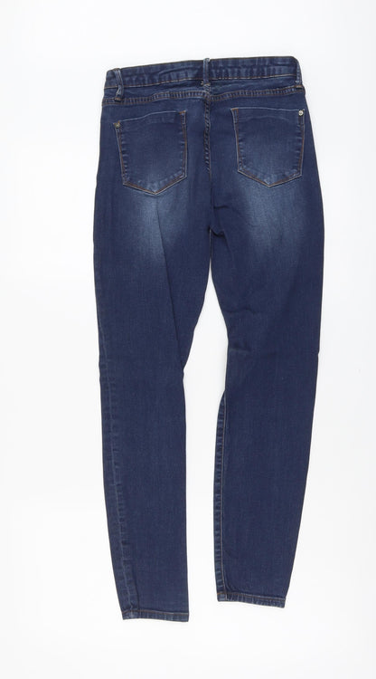 Just Fab Womens Blue Cotton Skinny Jeans Size 26 in L28 in Regular Button