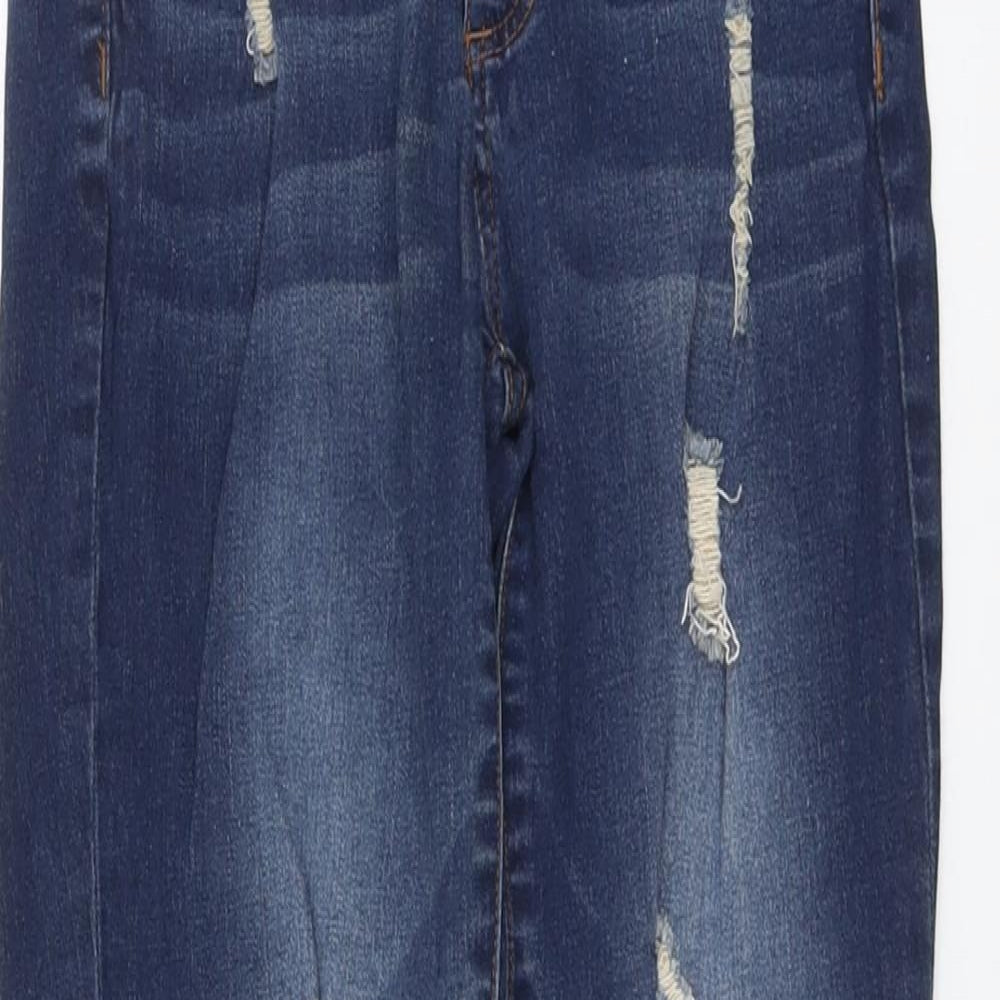 Just Fab Womens Blue Cotton Skinny Jeans Size 26 in L28 in Regular Button