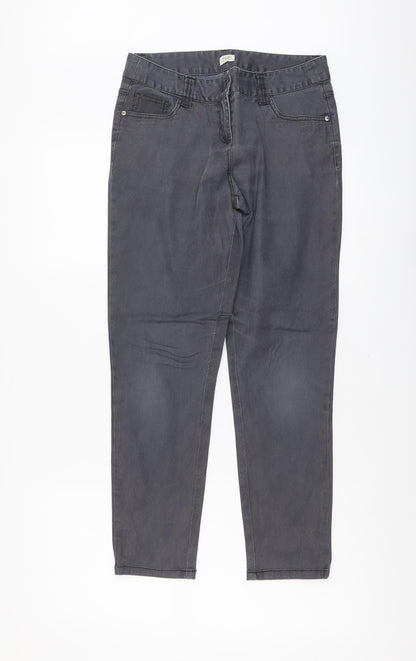 Womens UK Size 10 F&F Regular Fit Skinny Grey Jeans