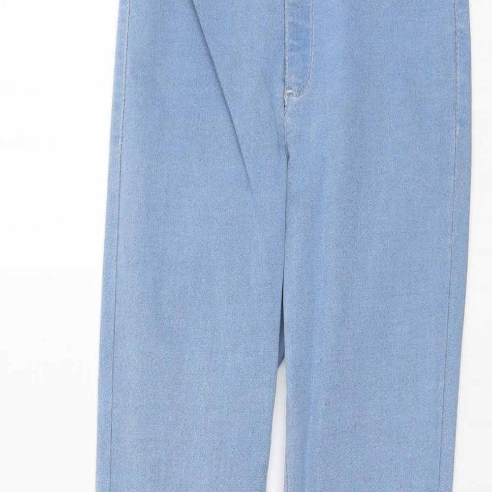 Miss Selfridge Womens Blue Cotton Skinny Jeans Size 8 L24 in Regular Button