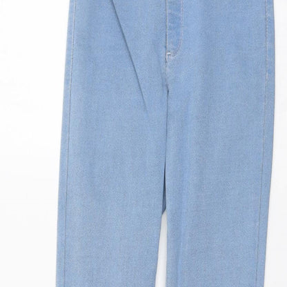 Miss Selfridge Womens Blue Cotton Skinny Jeans Size 8 L24 in Regular Button