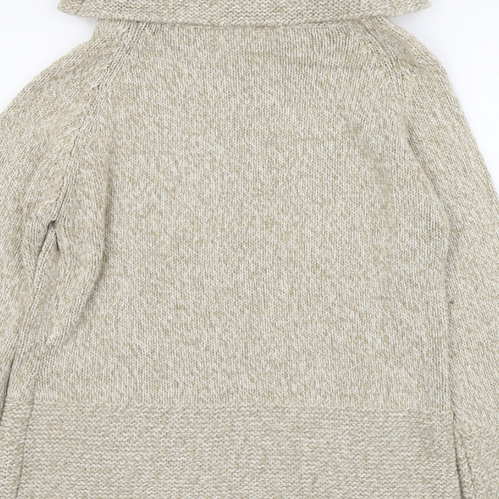 White Edition Womens Beige Roll Neck Acrylic Pullover Jumper Size 16