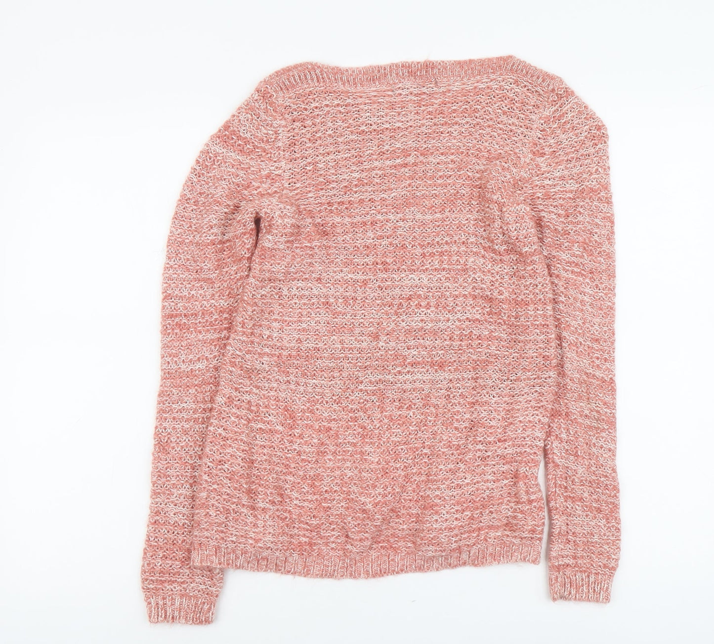 Coache Womens Pink Round Neck Acrylic Pullover Jumper Size 2XS
