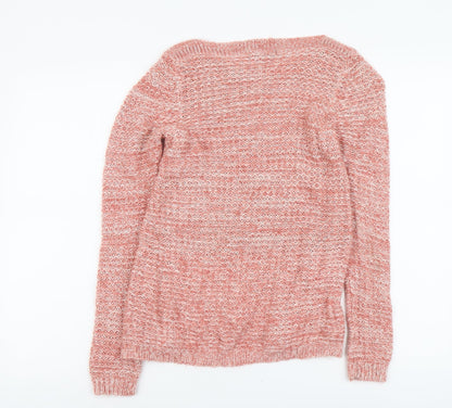 Coache Womens Pink Round Neck Acrylic Pullover Jumper Size 2XS
