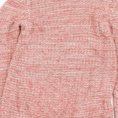 Coache Womens Pink Round Neck Acrylic Pullover Jumper Size 2XS