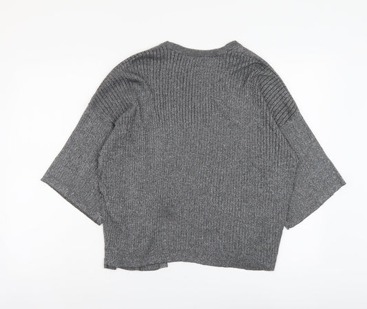 Atmosphere Womens Silver V-Neck Viscose Cardigan Jumper Size 10