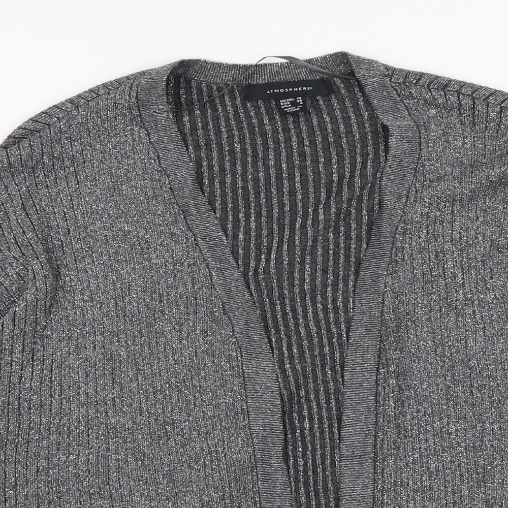 Atmosphere Womens Silver V-Neck Viscose Cardigan Jumper Size 10