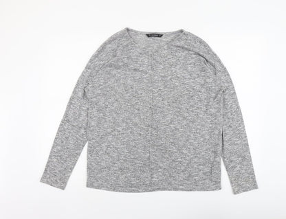 Dunnes Stores Womens Grey V-Neck Polyester Pullover Jumper Size 16
