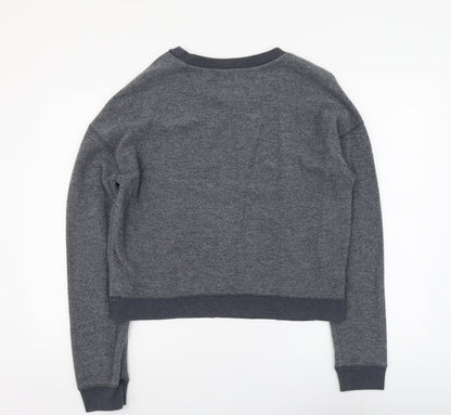 Topshop Womens Grey Cotton Pullover Sweatshirt Size 10 Pullover