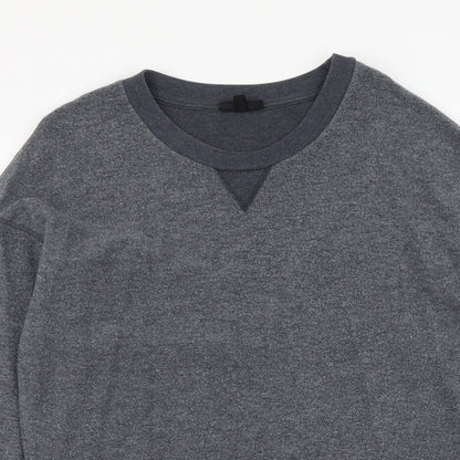Topshop Womens Grey Cotton Pullover Sweatshirt Size 10 Pullover