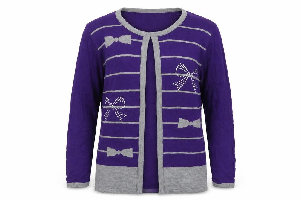 Womens UK Size M Fay Louise Purple Cardigan Jumper