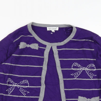Womens UK Size M Fay Louise Purple Cardigan Jumper