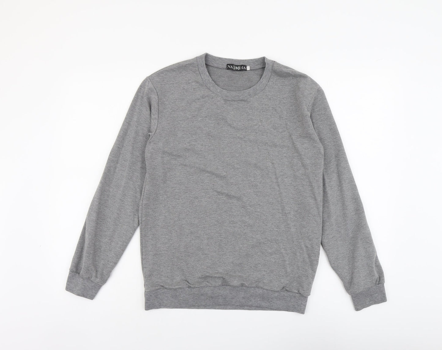 Nadasha Womens Grey Cotton Pullover Sweatshirt Size M Pullover - His Queen
