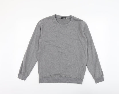 Nadasha Womens Grey Cotton Pullover Sweatshirt Size M Pullover - His Queen