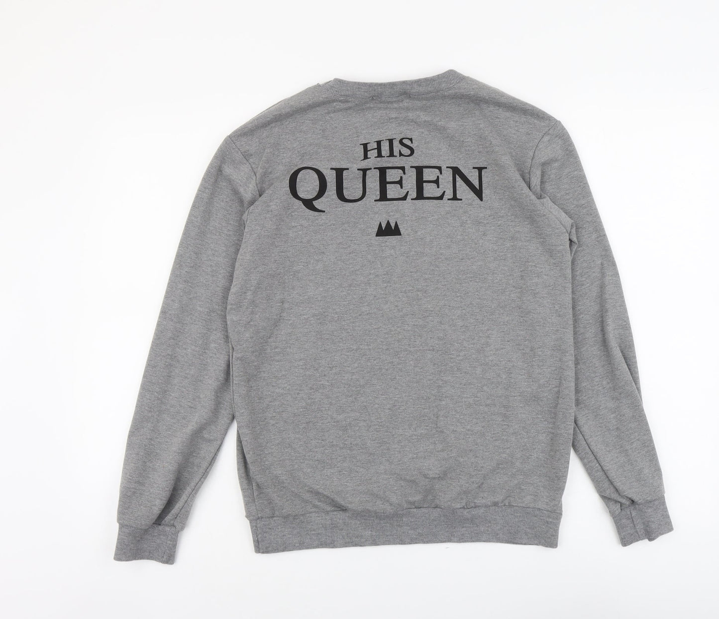 Nadasha Womens Grey Cotton Pullover Sweatshirt Size M Pullover - His Queen