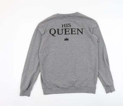 Nadasha Womens Grey Cotton Pullover Sweatshirt Size M Pullover - His Queen