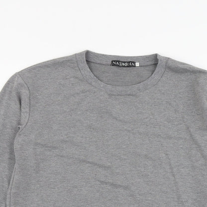 Nadasha Womens Grey Cotton Pullover Sweatshirt Size M Pullover - His Queen