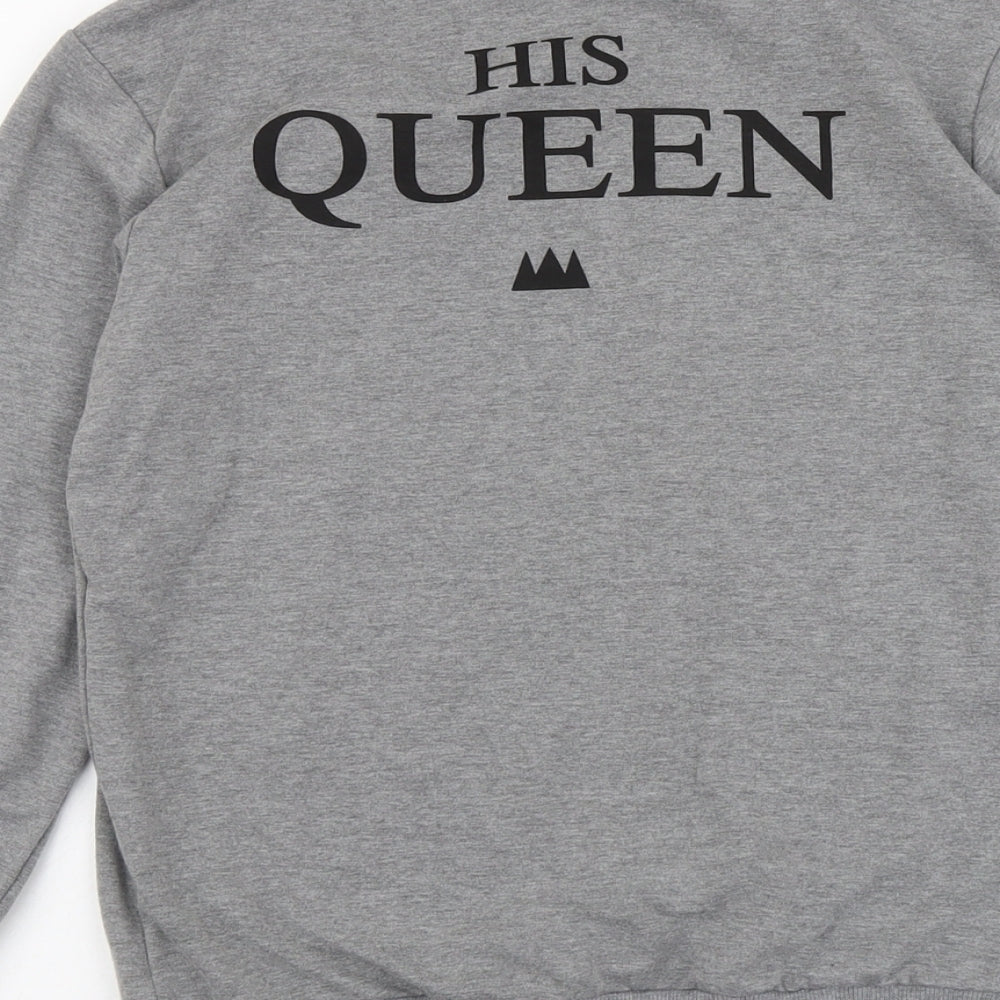 Nadasha Womens Grey Cotton Pullover Sweatshirt Size M Pullover - His Queen