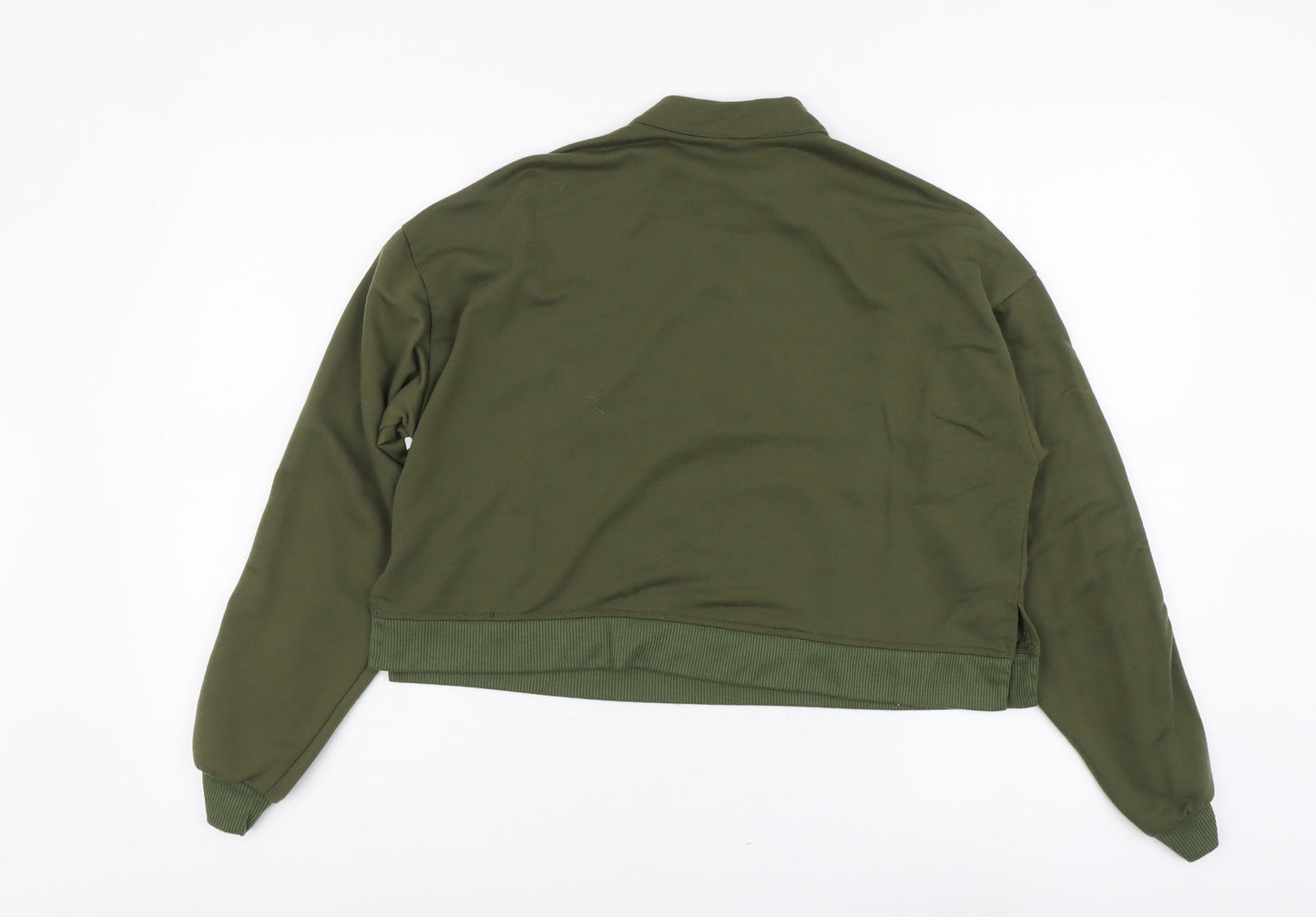 Preworn Womens Green Polyester Pullover Sweatshirt Size L Zip