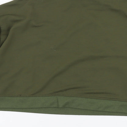 Preworn Womens Green Polyester Pullover Sweatshirt Size L Zip