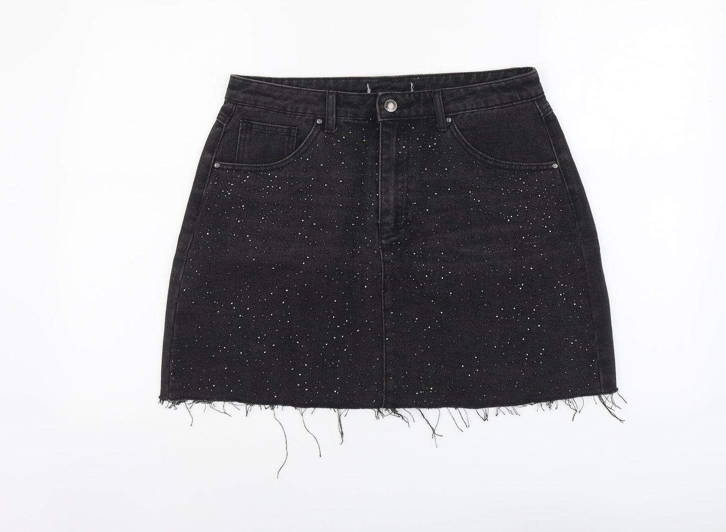 Womens UK Size 32 in Preworn Mini Denim Skirt