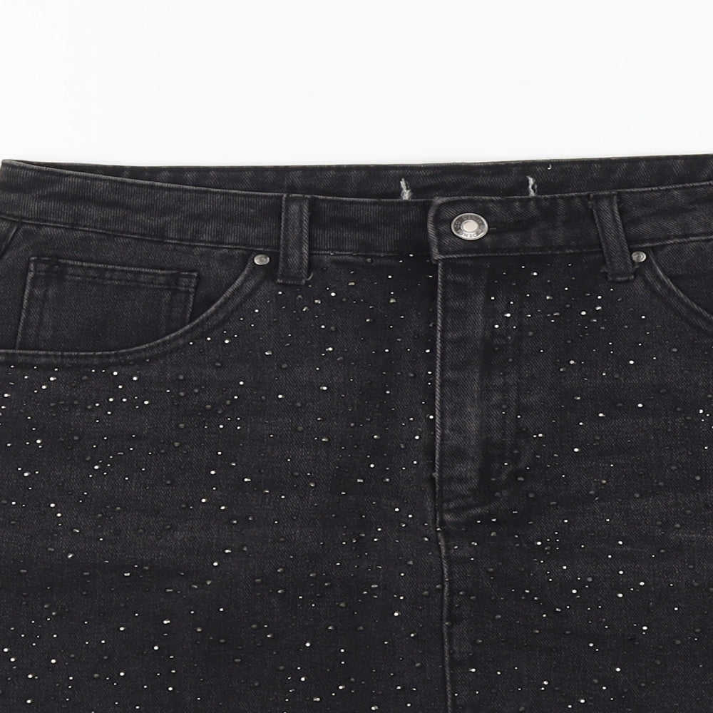 Womens UK Size 32 in Preworn Mini Denim Skirt
