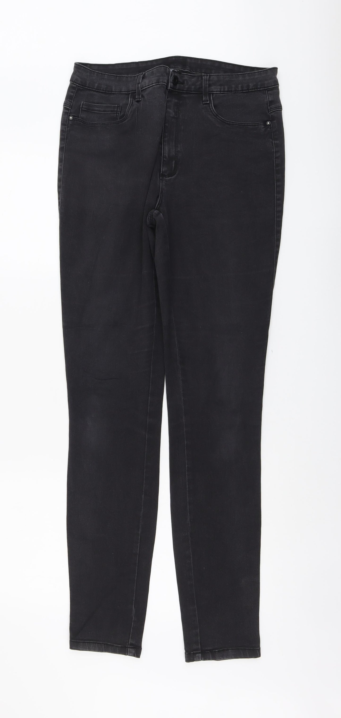 Only Womens Grey Cotton Skinny Jeans Size XL L32 in Regular Button