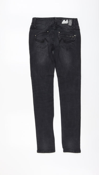 Annule Womens Grey Cotton Skinny Jeans Size 28 in L31 in Regular Button