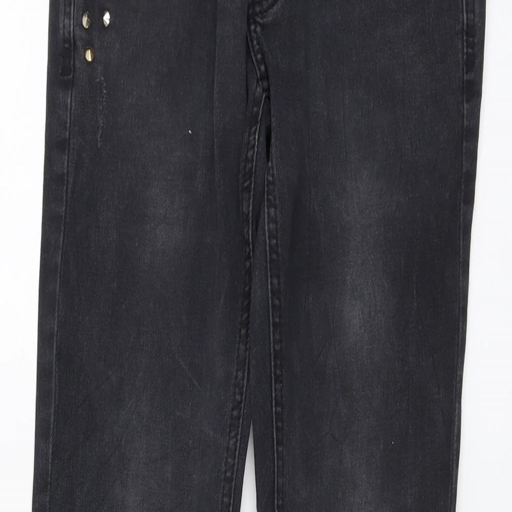 Annule Womens Grey Cotton Skinny Jeans Size 28 in L31 in Regular Button
