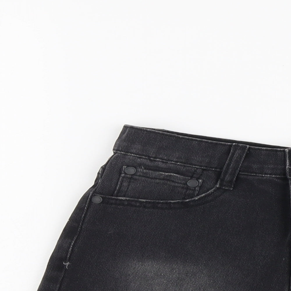 Glamorous Womens Grey Cotton Cut-Off Shorts Size 10 L3 in Regular Button