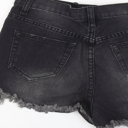 Glamorous Womens Grey Cotton Cut-Off Shorts Size 10 L3 in Regular Button