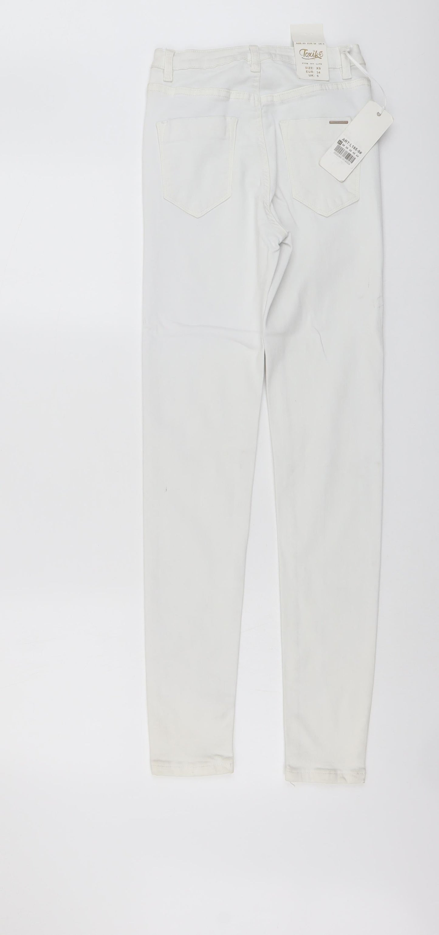 Womens UK Size 6 Toxik3 Regular Fit Skinny White Jeans