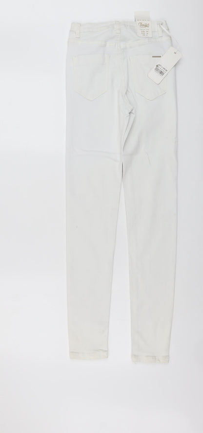 Womens UK Size 6 Toxik3 Regular Fit Skinny White Jeans