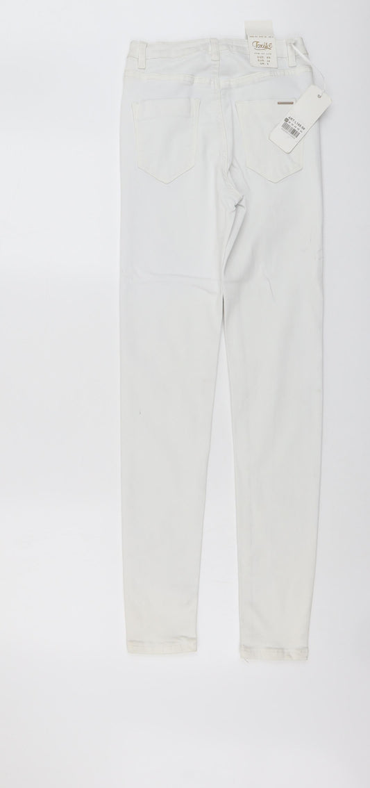 Womens UK Size 6 Toxik3 Regular Fit Skinny White Jeans