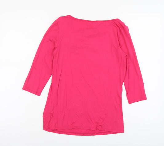 Womens UK Size M Linea Pink Basic T-Shirt