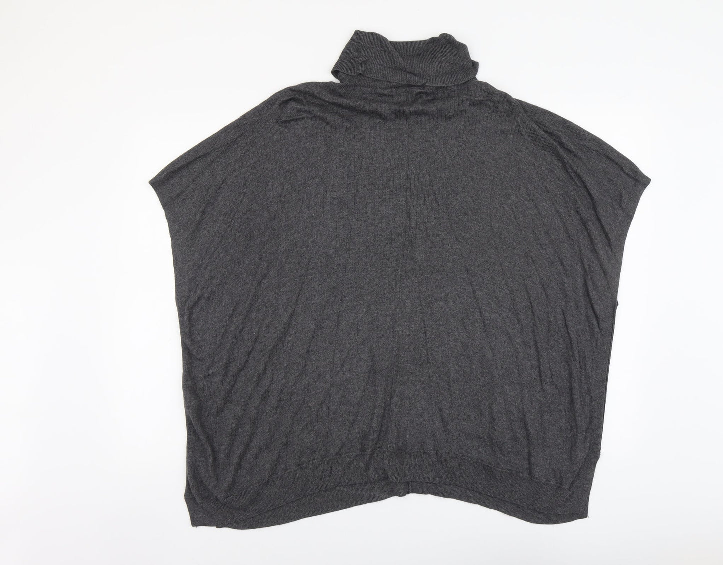 TU Womens Grey Roll Neck Polyamide Vest Jumper Size 10