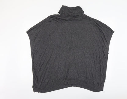 TU Womens Grey Roll Neck Polyamide Vest Jumper Size 10