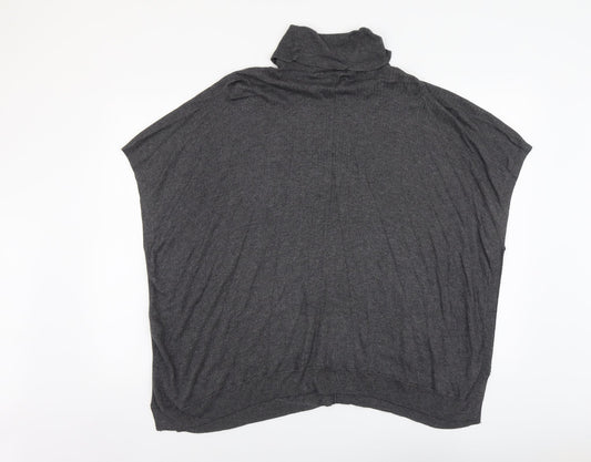 TU Womens Grey Roll Neck Polyamide Vest Jumper Size 10