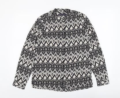 Womens UK Size 10 Marks and Spencer Black Basic Button-Up