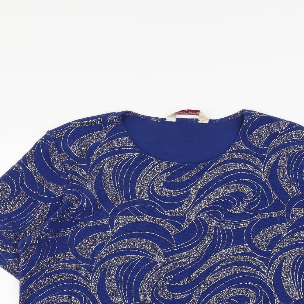 Womens UK Size L Bonmarché Blue Basic T-Shirt