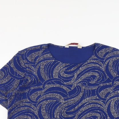 Womens UK Size L Bonmarché Blue Basic T-Shirt